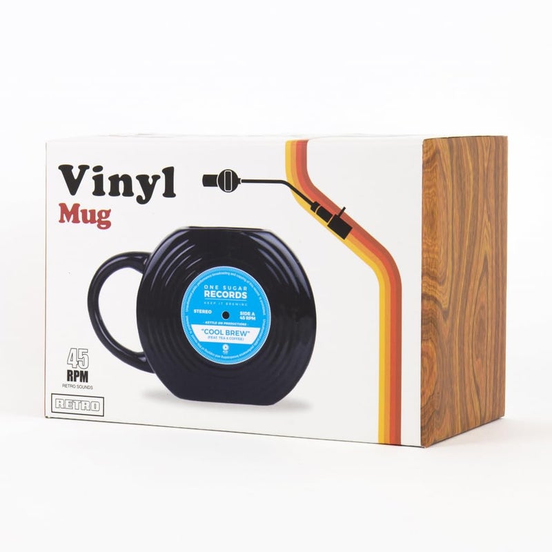Gift Republic Vinyl Record Novelty Mug Retro Coffee Cup Music Lovers Gift Cool Retro Packaging Large Black Mug Birthday Christmas Gift For Music Fans - Image 5